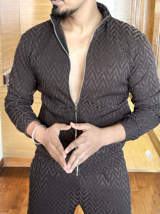 Embossed Tracksuit - Dark chocolate