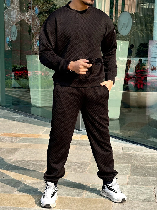 Heavy Duty Oversized Tracksuit - Black