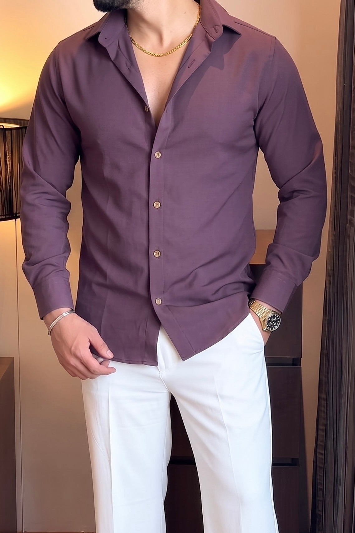 Japanese Premium Solid Shirt - Orchid