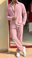 Turkey Linen Textured Coord set - LIGHT PINK