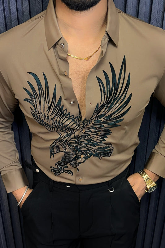 Falcon Legacy Jacquard Shirt - CAMEL