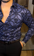 Versac Jacquard Shirt - Navy
