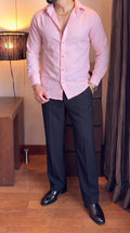 Japanese Shirt and Black Trouser Coord set - PINK
