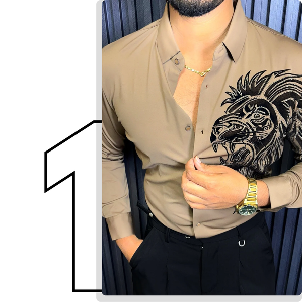 Alpha Roar Legacy Jacquard Shirt - CAMEL
