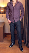 Japanese Shirt and Black Trouser Coord set - Orchid
