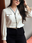 Silk Party Wear Shirt - BEIGE