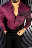 Cobra Devil Jacquard Shirt - WINE