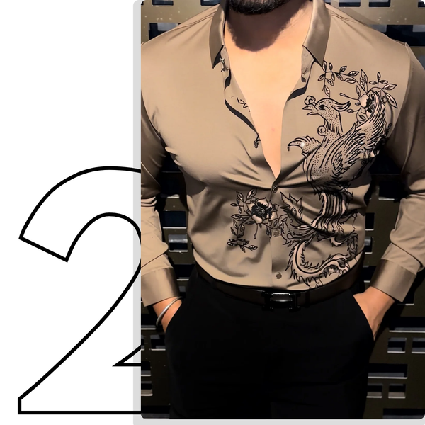 Dragonfly Royale Jacquard Shirt - Camel