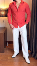 Japanese Premium Solid Shirt - Chilli Red