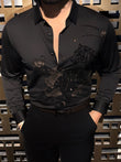Jaguar Roar Jacquard Shirt - BLACK