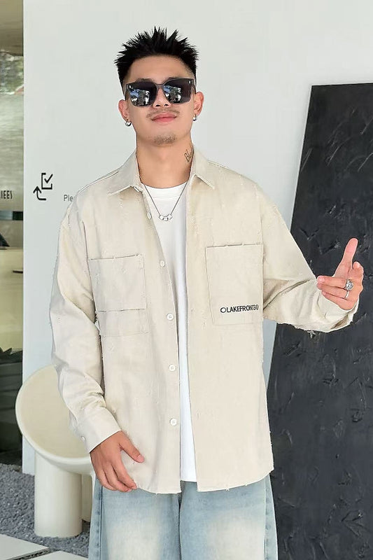 Ribbed Glacier Shacket - Ivory