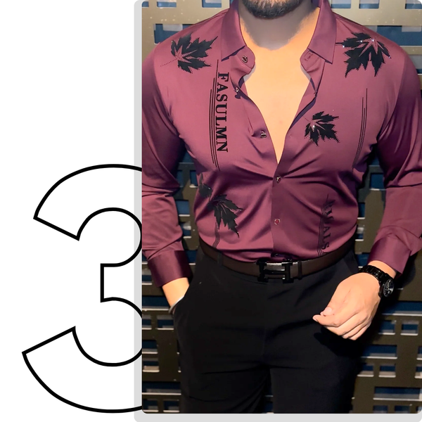 Paris Petal Jacquard Shirt - WINE