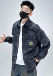 Denim Canvas Shacket - Black