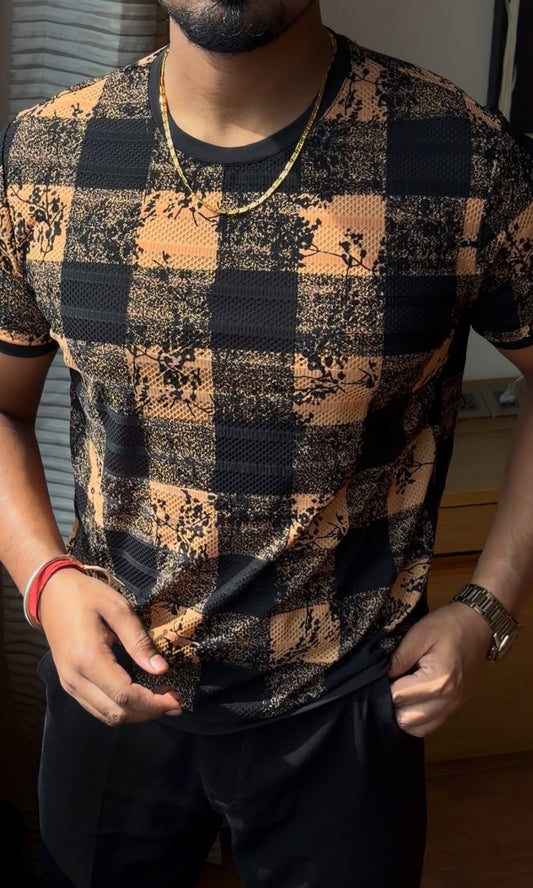 Chess King Crochet Tshirt - Coral