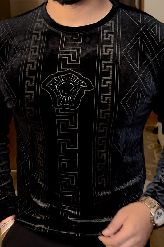 Velvet Swarovski Versac Print Sweatshirt