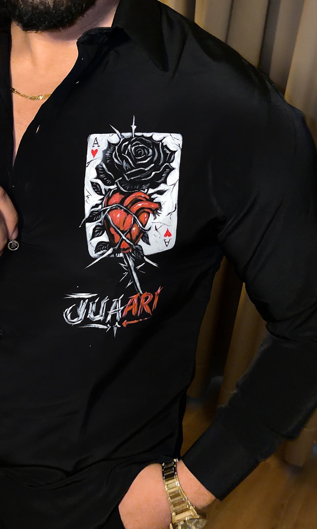 Juaari Festive Hand Painted Xclusive Shirt - Black