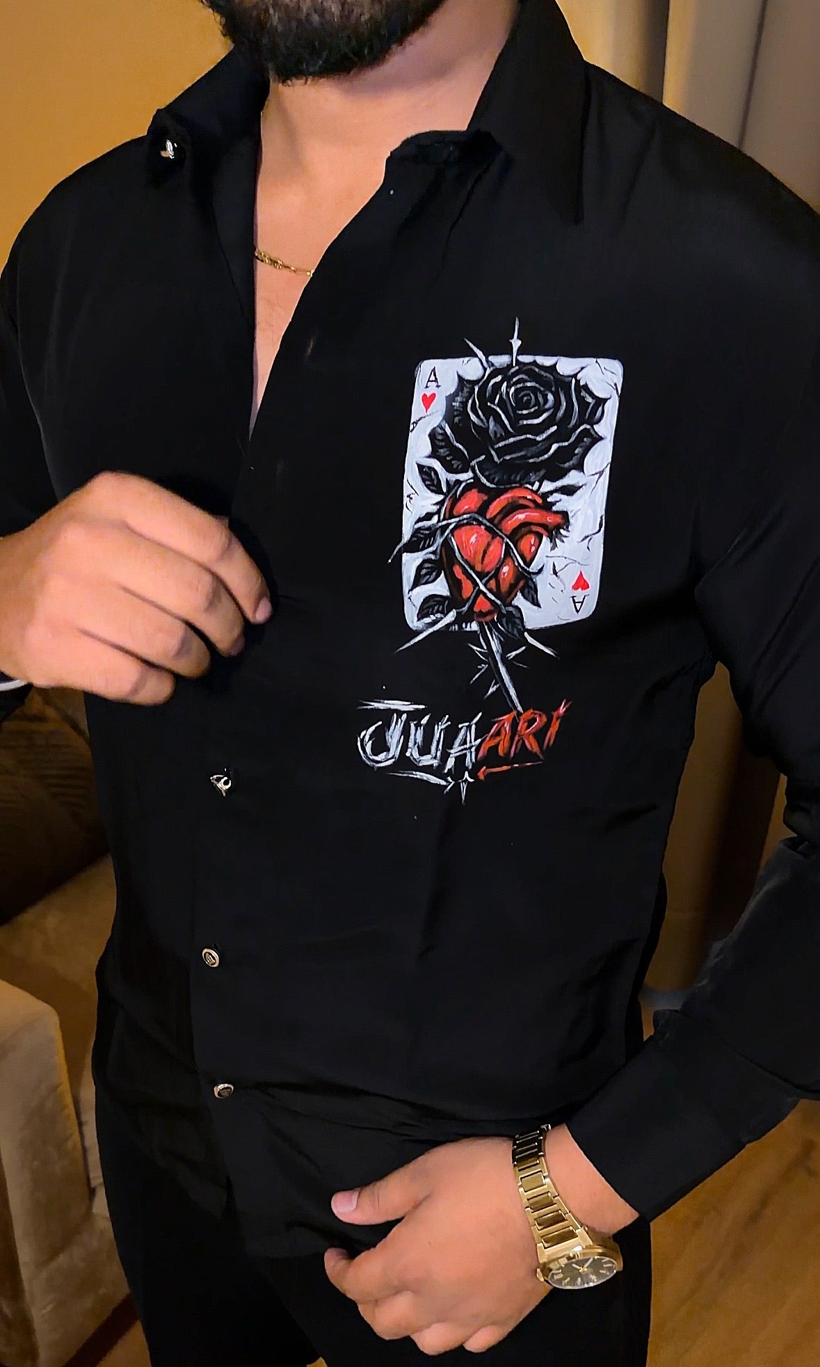 Juaari Festive Hand Painted Xclusive Shirt - Black