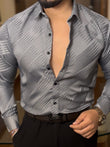 Leopard Jacquard Shirt - GREY