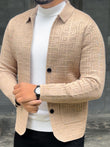 Textured Knit Shacket - Beige Cream