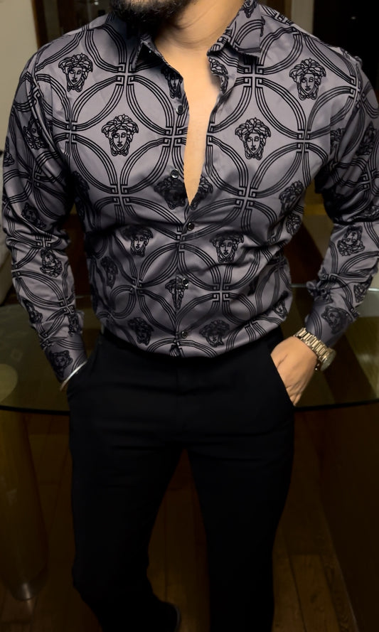 Versa Jacquard Shirt - Charcoal