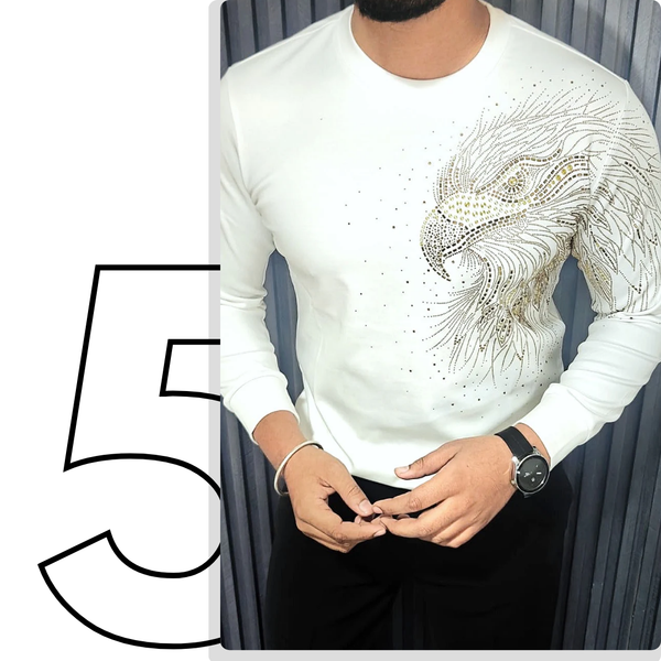 Eagle Swarovski Sweatshirt - White