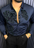 Midnight Bloom Legacy Jacquard Shirt - NAVY