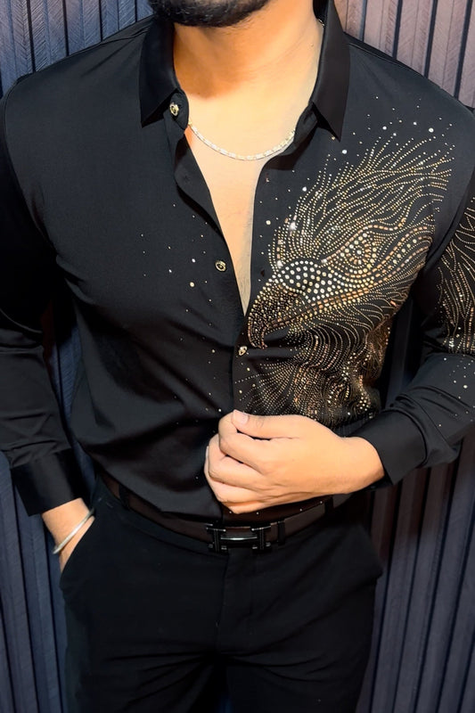 Eagle Jacquard Shirt - BLACK