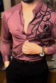 Barcelona Blossom Jacquard Shirt - WINE