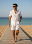 Amalfi Ease Linen Coord set - WHITE