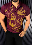 Cheetah Roar Half Sleeves Tshirt - Wine