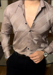 Leopard Jacquard Shirt - BROWN