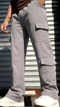 6POCKET LYCRA CARGO- CHARCOAL
