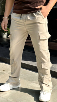 6POCKET LYCRA CARGO- FAWN
