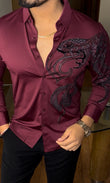 Cobra Devil Jacquard Shirt - WINE