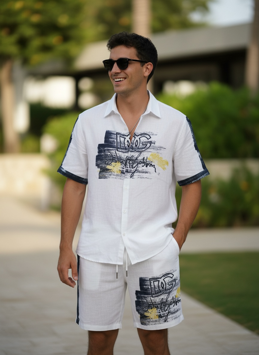 Ink Theory Linen Coord set - WHITE