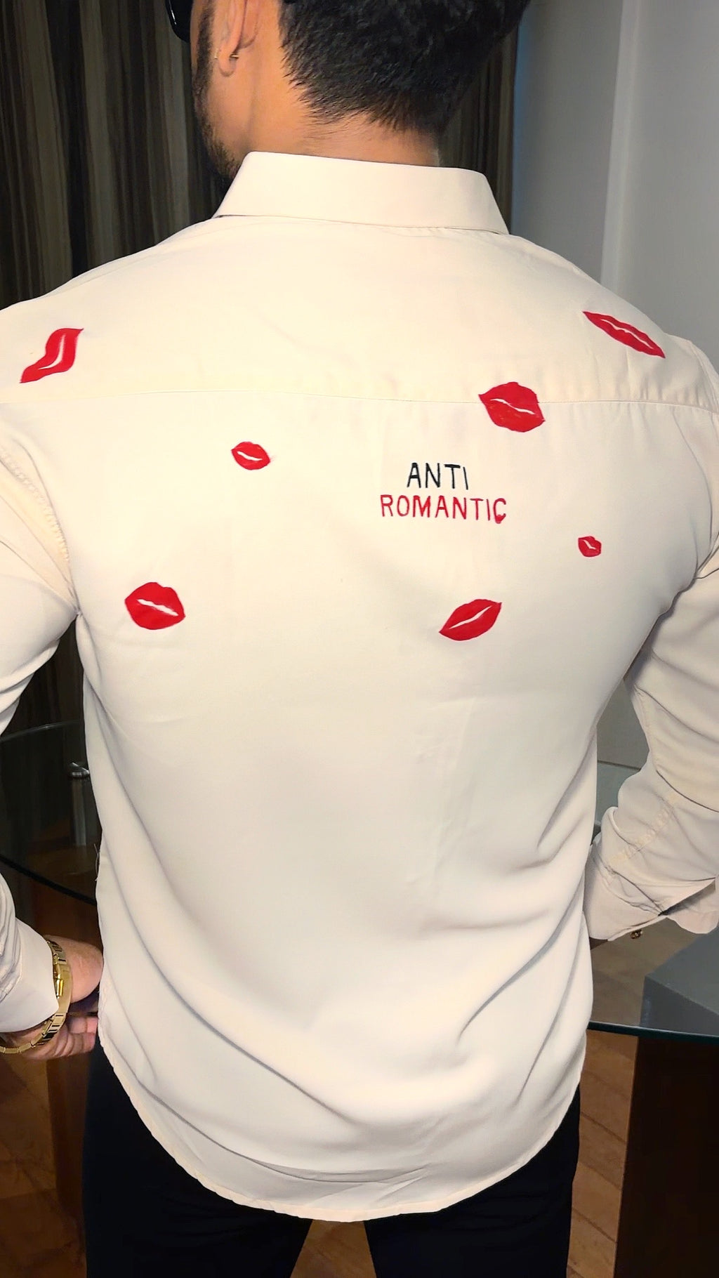 Anti Romantic Hand Painted Xclusive Shirt - Beige