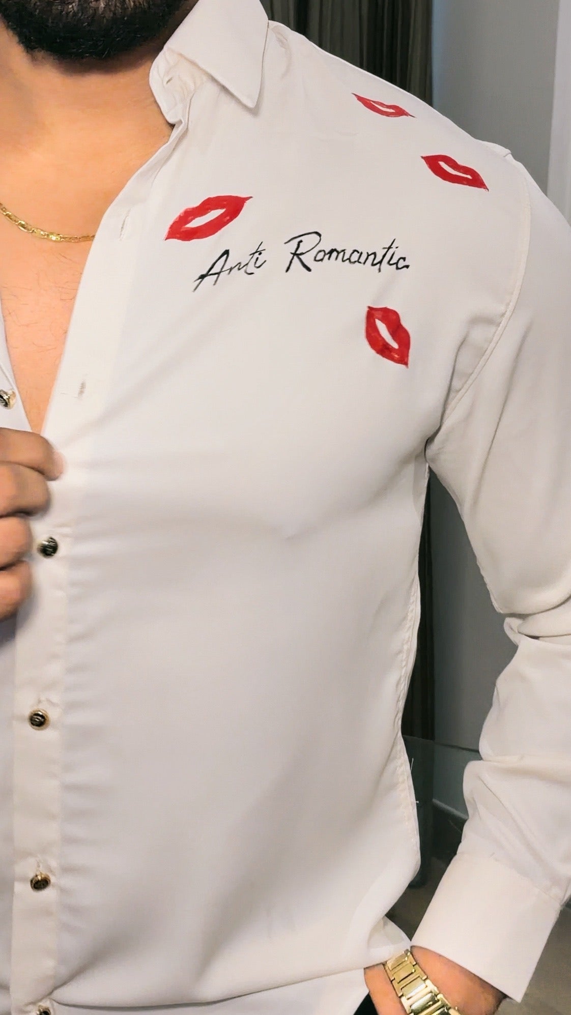 Anti Romantic Hand Painted Xclusive Shirt - Beige