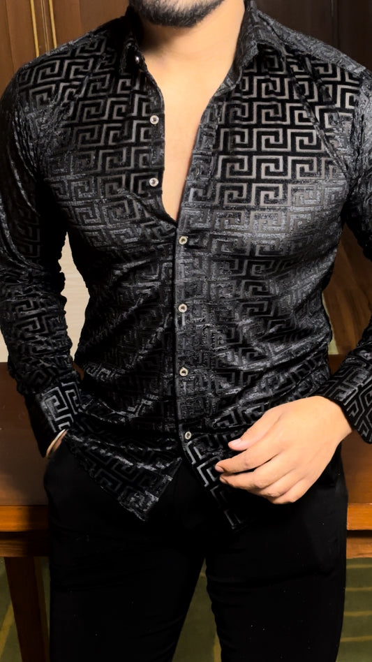 V'Velor Luxury Shirt - BLACK