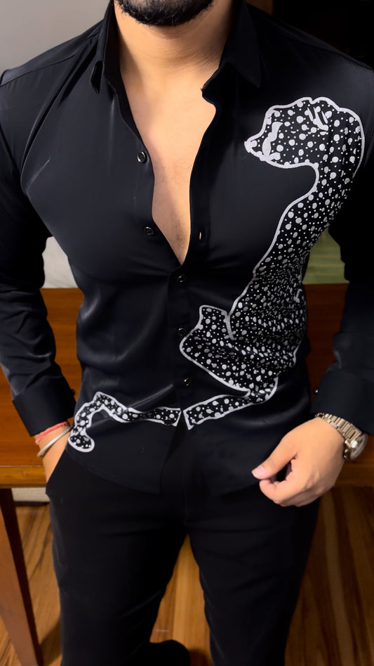 THE ALPHA LEOPARD SHIRT - BLACK