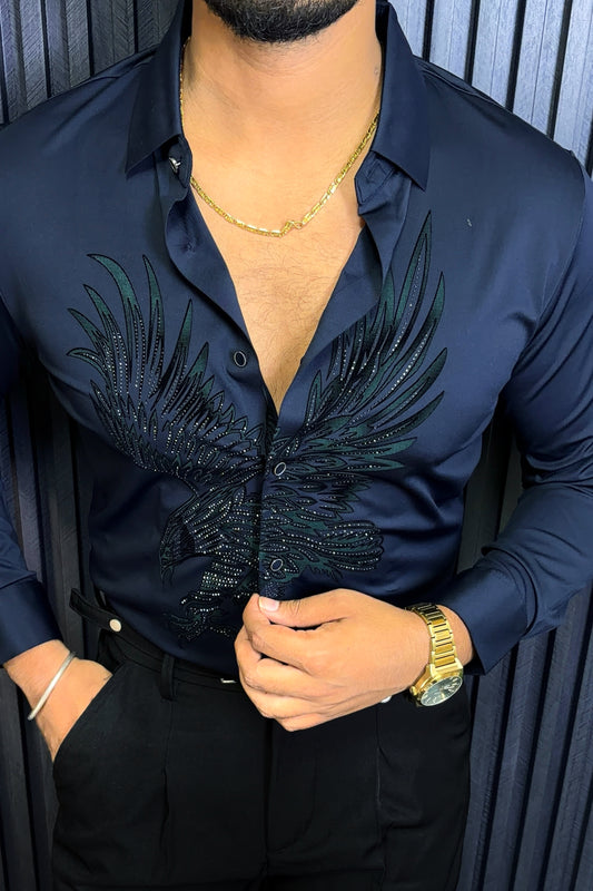 Falcon Legacy Jacquard Shirt - NAVY
