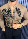 Midnight Bloom Legacy Jacquard Shirt - CAMEL