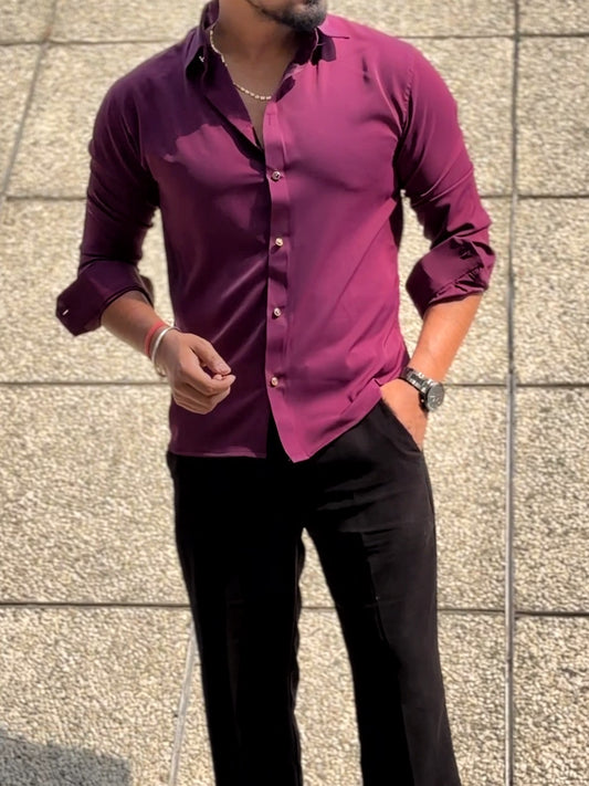 Japanese Premium Solid Shirt - Wine