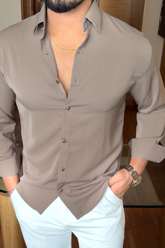 Japanese Premium Solid Shirt - Light Brown