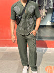 Yo Yo Linen Textured Coord set - OLIVE