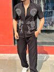 Yo Yo Linen Textured Coord set - BLACK