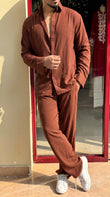 Turkey Linen Textured Coord set - RUST