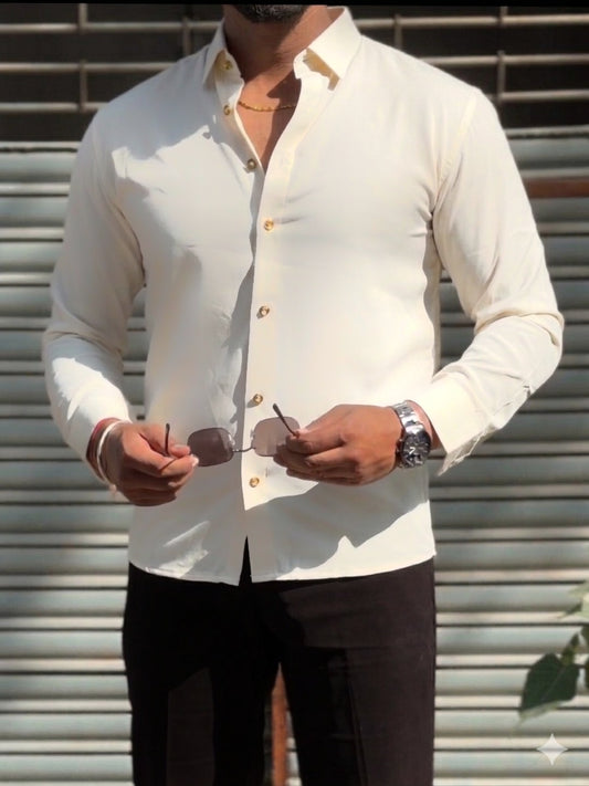 Japanese Premium Solid Shirt - Beige