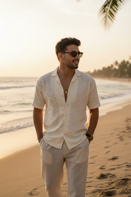 Saudi Embroidered Infinity Shirt - WHITE