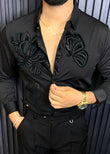 Midnight Bloom Legacy Jacquard Shirt - BLACK
