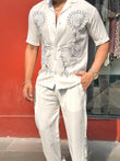 Yo Yo Linen Textured Coord set - WHITE